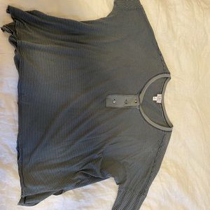 Oversized striped long sleeve shirt